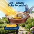 thumbnail image 7 of SPECSTAR Bird Bath with Solar Fountain for Outside, Weather-Resistant ABS Birdbath Bowl with Solar Powered Pump, Metal Ground Stake for Outdoor, Garden, 1.45 Gallons, Bronze, 7 of 7