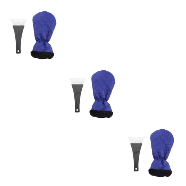 letairis 2x Car Ice Scraper Mitten For Windshield De-Icing Durable And Waterproof For Cars And Trucks Easy blue 3Set