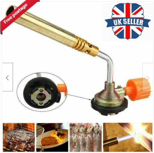 Details about   Metal Flame Gas Torch Blowtorch Cooking Soldering Butane AutoIgnition Gas-Burner 