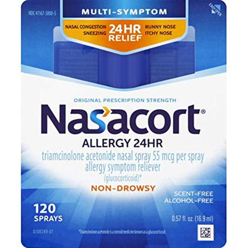 Nasacort Allergy 24hr Multi-Symptom Nasal Allergy Reliever 0.57 oz, 120 ct