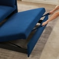 thumbnail image 4 of 55" Convertible Sleeper Sofa Bed,3 in 1 Convertible Sleeper Loveseat with USB Ports,Modern Velvet Pull Out Sofa Bed with 2 Pillows and Rivet Design for Living Room Furniture,Blue, 4 of 9