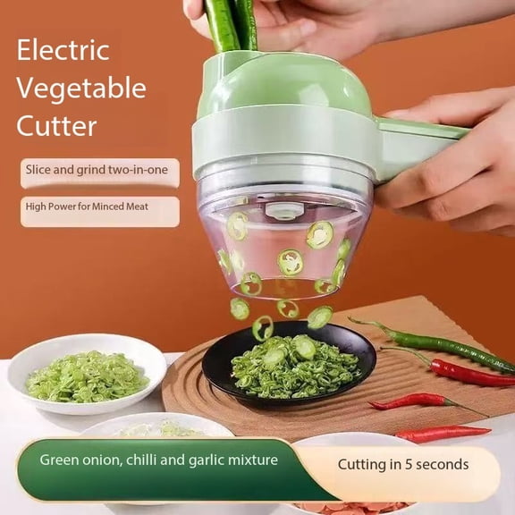 New Powerful Rechargeable Food Processor/Blender, Easy to Clean, Stainless Steel Blades, Cordless Portable Chopper And Vegetable Cutter, 4-In-1 Multifunctional Electric Food Processor