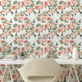 thumbnail image 2 of Ambesonne Romantic Peel & Stick Wallpaper for Home, Wild Spring Butterflies, 13"x100", Jade Green Salmon White, 2 of 5