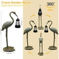 thumbnail image 2 of Solar Garden Statue Crane Figurine, Outdoor Hanging Solar Lanterns, Blue Heron Sculpture Statue for Patio, Yard, Lawn, Porch, Garden Decor for Outside Gifts for Christmas Mom, Women, Mother's Day, 2 of 7