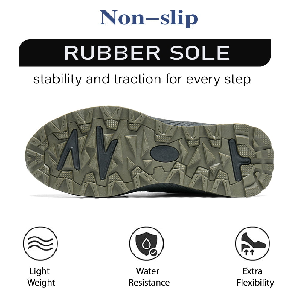 Mens Hiking Shoes Outdoor Lightweight Non-slip Breathable Sneakers Trekking Waterproof Comfortable Off-Road Shoes Green 11.5 US