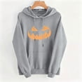 thumbnail image 4 of Molidfa Womens Spooky Pumpkin Hoodie Dripping Face Graphic Oversized Sweatshirt, 4 of 5