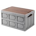 thumbnail image 1 of Outdoor Folding Box Removable Wooden Board Top Lid Large Capacity Multifunctional Storage Portable Camping Car Trunk Storage Box Home Clothes Container Household Products, 1 of 8