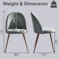 thumbnail image 5 of Homy Casa Desk Chairs Set of 2, Upholstered Home Office Reception Guest Chairs, Gray, 5 of 10
