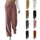 thumbnail image 3 of Pantalones casuales de cintura alta de otoño para mujer, pantalones rectos sueltos de pana de color sólido europeo y americano para mujer, 3 of 6