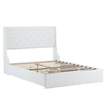 thumbnail image 3 of Zimtown Upholstered Full Platform Bed Frame w/ 4 Drawers, No Box Spring Needed, White, 3 of 7