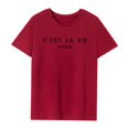 thumbnail image 1 of Camiseta para mujer con cuello redondo, ropa de mujer, camisetas de verano para ir de compras y caminar SG, 1 of 8