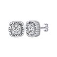 thumbnail image 1 of Pendiente de botón PROSTEEL Hombre Runas vikingas Piedra de nacimiento plata esterlina Abril Diamante cuadrado Hip Pop Punk Zirconia cúbica regalo joyería, 1 of 6