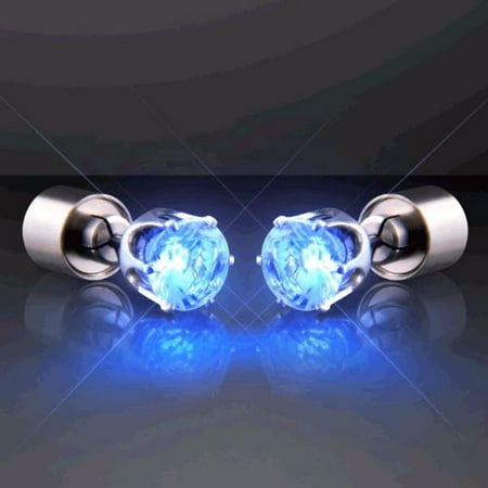 LED Faux Diamond Pierced Earrings Blue