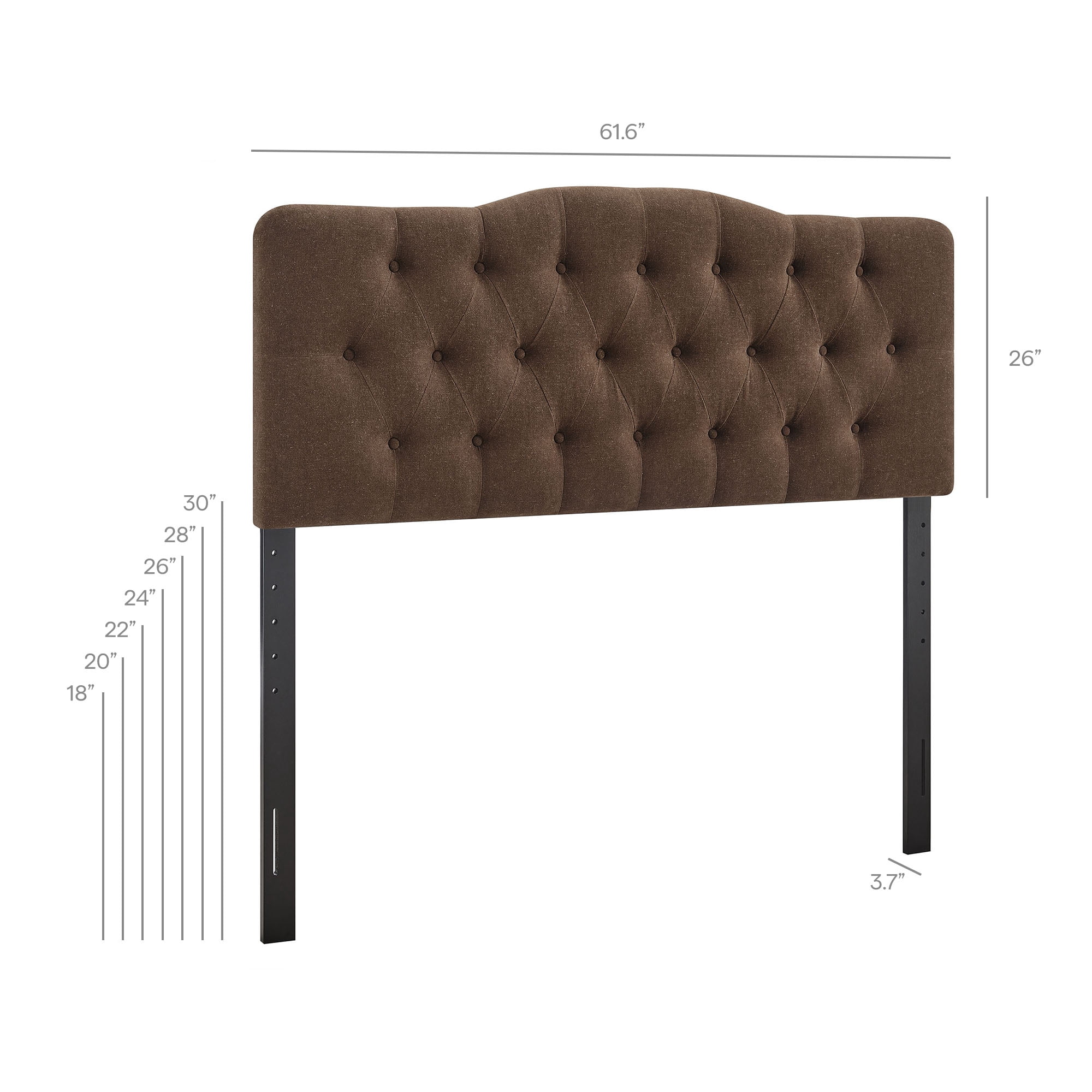 Annabel Premium Linen Blend Queen Headboard in Cocoa