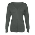 thumbnail image 6 of Cardigan Sweaters for Women 2025 Long Sleeve V Neck Button Down Knit Plain Cardigan Sweater Blouse Outerwear, 6 of 7
