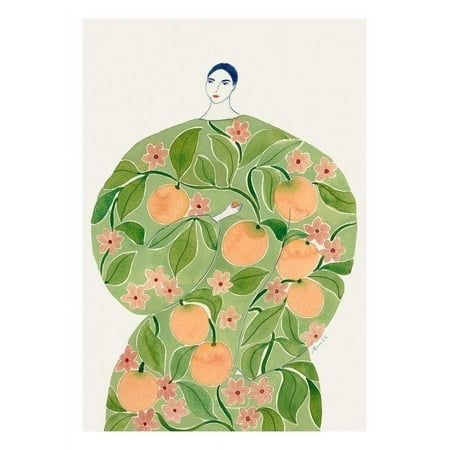 La Poire - Apricot Coat Print Wall Art, Modern Wall Decor For Living Room Bedroom, 8x12 UNFRAMED