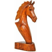 9" Hand Carved Wood HORSE Sculpture Arabian Mustang Stallion Horse Western Statue