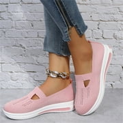 Gubotare Walking Shoes Women Women's D'Lites Memory Foam Lace-up Sneaker,Pink 6.5