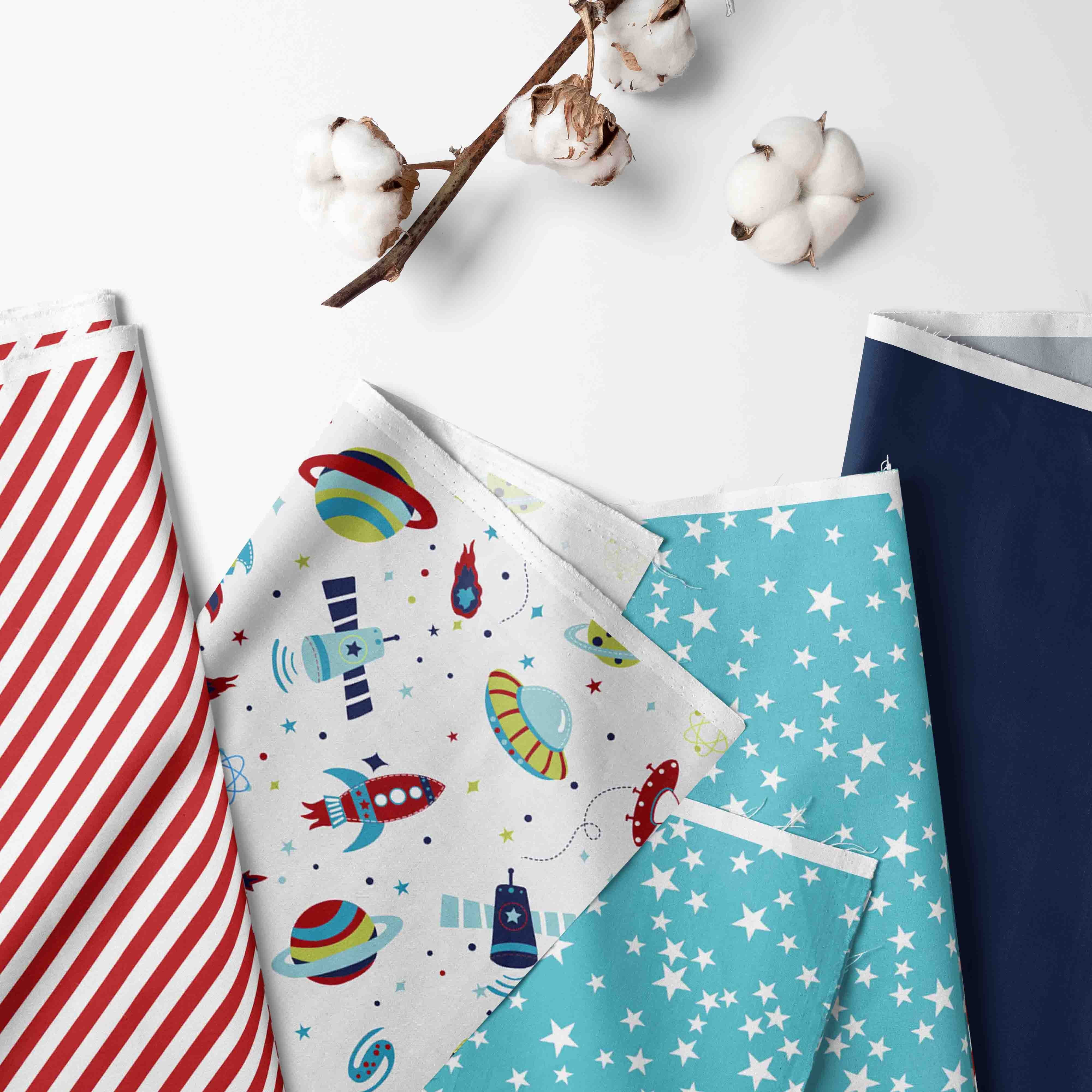 Bacati - Airspace 10-Piece Crib Bedding Set with Two Crib Sheets - Aqua/Navy/Green/Red Boys