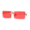 thumbnail image 1 of Heavy Rhinestone Chain Jewel Rimless OG Rapper Sunglasses Gold Red, 1 of 4