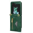 thumbnail image 6 of Allytech Wallet Case for Samsung Galaxy Z Flip7 with Card Holder, Crossbody Case Wallet with Zipper Pocket, Shoulder Strap, PU Leather Kickstand Shockproof Case for Women - Green, 6 of 14