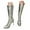 Silver, variant on Women's Mid Calf Boots Stiletto Pull on Pointed Toe Western Cowboy Boots Sexy Zipper Heels
