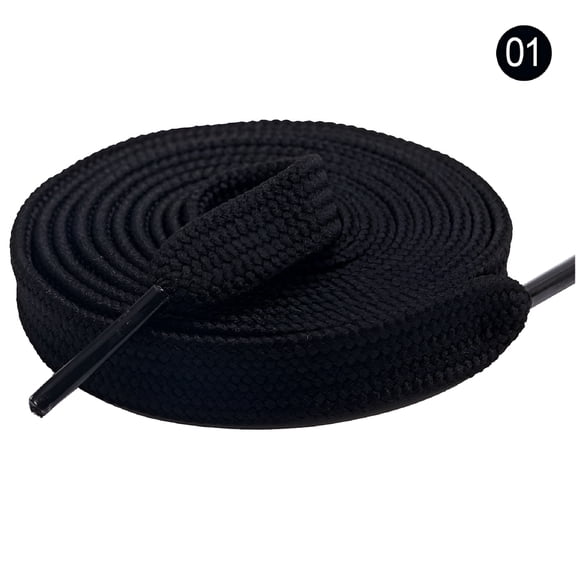 TELOLY 2026 New 2 Pairs Flat Double Layer Shoe Laces for Sneakers, Thick Flat Sneakers Shoelaces, Black Shoe Laces for Sneakers for Running, Sports, Casual, Skateboarding, Gym