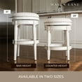 thumbnail image 6 of Maven Lane Pullman Backless Bar Stool in White Oak Finish w/ Natural Color Fabric Upholstery, Set of 4, 6 of 6