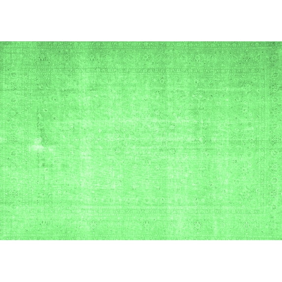 Ahgly Company Indoor Rectangle Persian Emerald Green Traditional Area Rugs, 4' x 6'