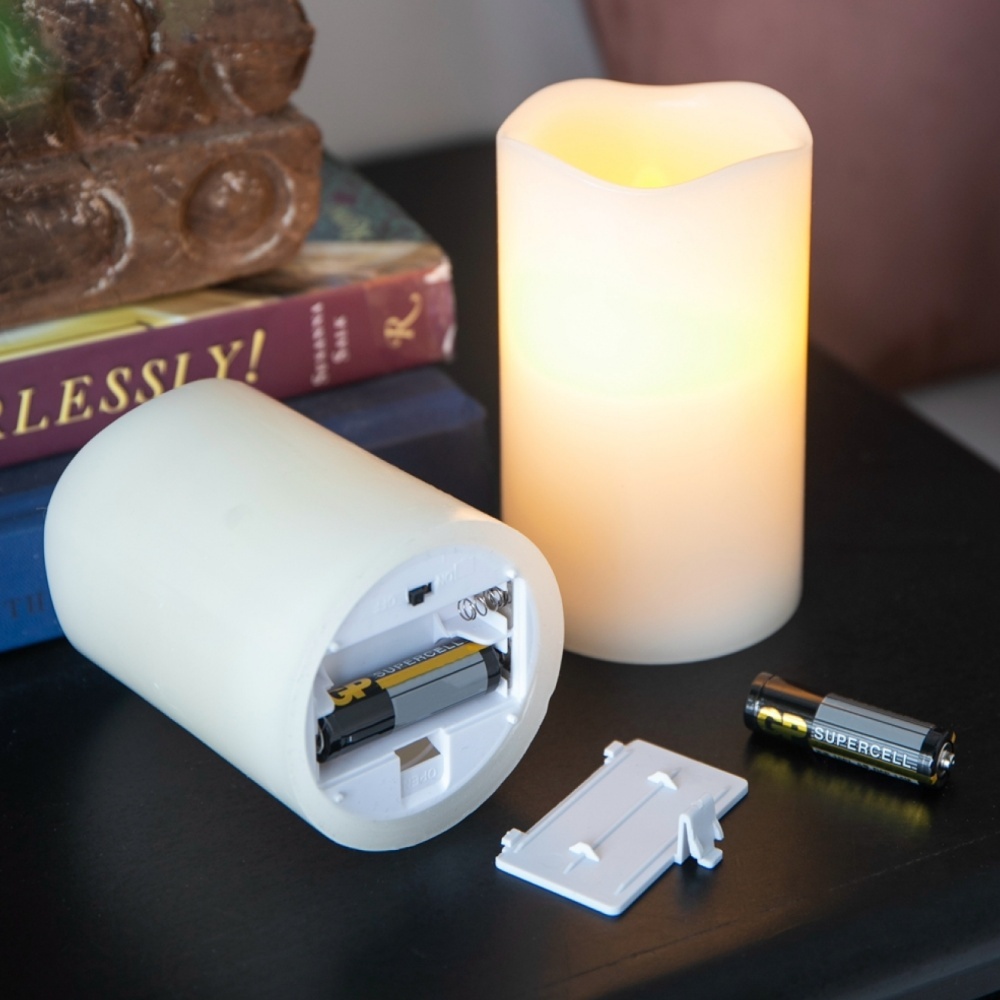 Gzxs Ivory LED Candles 4"&5"&6"H Set of 3, Outdoor Indoor Flameless Pillars Candles with Remote and Timer, Battery Operated, for Home/Wedding/Festival Décor