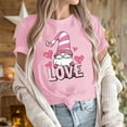 thumbnail image 5 of Craaazy Women's Pink Valentines Shirts Cute Love Heart Printed Short Sleeve Tops Gifts, 5 of 5