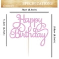 thumbnail image 3 of Decoración de tarta EONNCNT para fiesta de feliz cumpleaños con purpurina rosa, 3 of 6