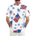 thumbnail image 6 of Hogleaql Men's 4th Of July Shirt 4th Of July American Flag Print Short Sleeve Patriotic Shirts Collared Button Fashion Summer Beach Casual Outfits Wine 2XL, 6 of 6