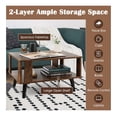 thumbnail image 4 of Coffee Table with Storage, Mid-Century Modern Living Room Table, Rustic Brown, 4 of 8