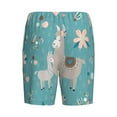 thumbnail image 5 of Naloa Teal Mama Llama Men's Short Pajama Pants, Lounge Comfort Shorts with Elasticized Waistband and Side Pockets - 4X-Large, 5 of 9