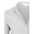 thumbnail image 4 of KOGMO Womens Classic Solid 3/4 Sleeve Button Down Blouse Dress Shirt, 4 of 6