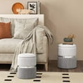 thumbnail image 4 of Costway Linen Fabric Storage Ottoman Set of 2 Modern Round Ottoman with Storage for Bedroom, 4 of 8