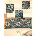thumbnail image 2 of Green Boho Body Pillow Cover 20 x 60 Inch Decorative Pillow Cover Retro Southwest Abstract Flowers Motifs Lumbar Pillowcase Seasonal Rectangle Cushion Case for Couch Sofa Bed Living Room, 2 of 7