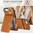 thumbnail image 7 of Allytechgroup iPhone SE 2022/2020/ iPhone 8 7 Wallet Case, Ring Holder Stand Cards Slots Shockproof Retro Flip Back Cover Phone Case for Apple iPhone SE 3rd 2nd Gen/ iPhone 8 7, Brown, 7 of 7