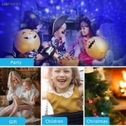 BadPiggies Star Moon Projector Lamp LED Starry Night Light USB Rechargeable Color Changing for Kids Bedroom Xmas Gift, Blue