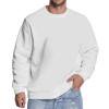 TSADFHJI Sweat à Capuche Homme Décontracté Uni Manches Longues Col Rond Mode Sweat-Shirt Sans Capuche TTTG Blanc