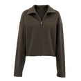 thumbnail image 2 of ScarletteEmmy Women’s Wool Blend Fall Winter Zip-Up Jacket, Fashion Lapel Long Sleeve Coat, Loose Casual Warm Outerwear, Trendy Thick Woolen Overcoat for Cold Weather, Daily Streetwear Gift for Her, 2 of 19