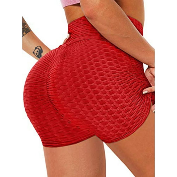 SHAPERIN Women TIK TOK Leggings Shorts Butt Lift Scrunch Textured Leggings Workout Shorts