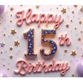 thumbnail image 3 of Decorative Design Happy Birthday Banner Balloon Decoration 15th Birthday Banner Confetti Design Colorful Theme Polyester Material for Birthday Party Milestone Celebration Teen Celebration, 3 of 7