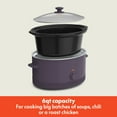 thumbnail image 3 of bella 6 Qt Manual Slow Cooker with 3 Temperature Settings, Ceramic Nonstick Coating, Dishwasher Safe Stoneware Pot & Tempered Glass Lid, Plum, 3 of 12
