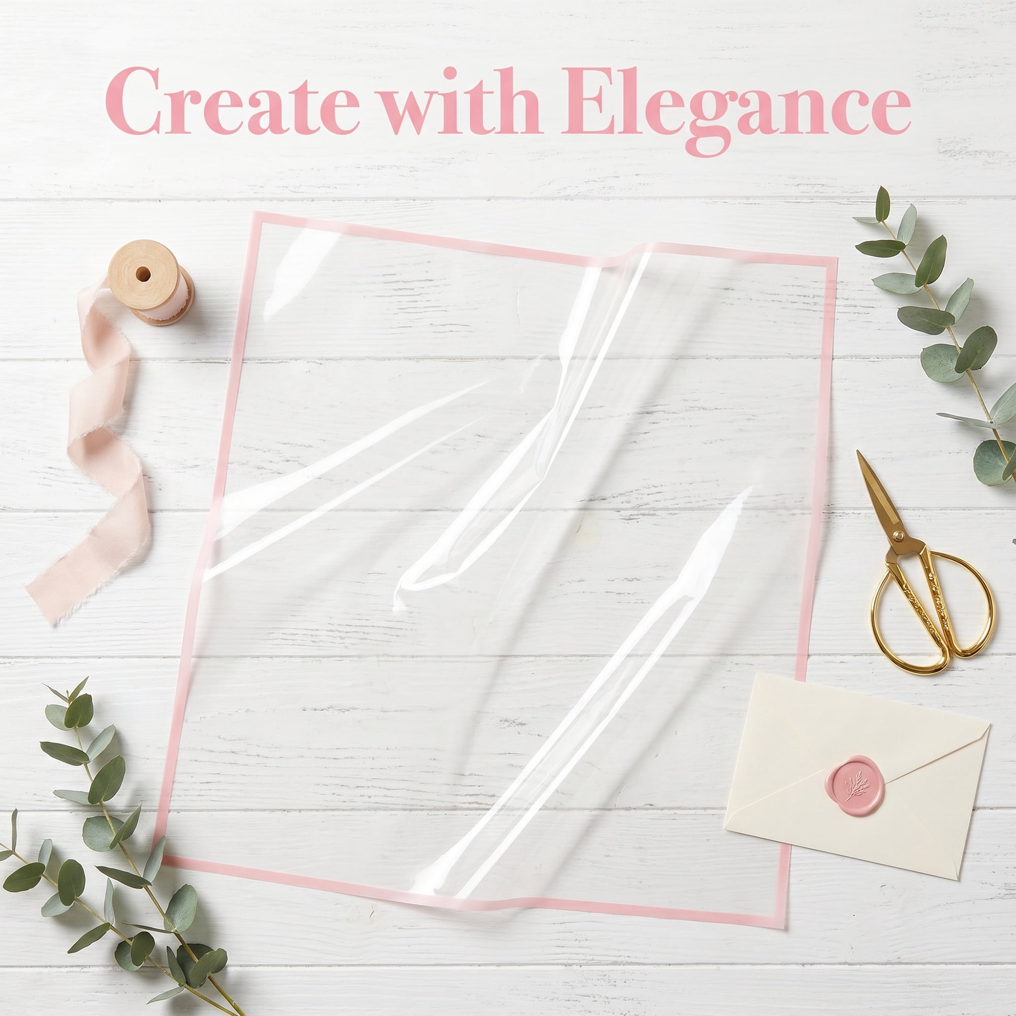 Unique Bargains Premium Waterproof Clear Gift Wrapping Paper for Gifts Light Pink 22"x 22"