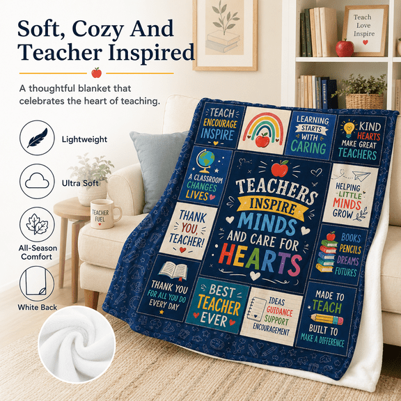 Teacher Gifts for Women Men – Unique Teacher Appreciation Gifts Blanket, Funny Present for Educators, Best Retirement or Birthday Gift from Students – 30"x40" Throw