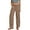 Khaki, variant on Women's Casual Solid Color Elastic Waist Pants - Loose Fit, Pockets Design, Polyester Fabric, Long Trousers, S-XXL