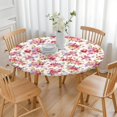 thumbnail image 3 of Round Fitted Tablecloth with Elastic Edges Fits 36"-44" Round Tables Pioneer Colorful Floral Waterproof Table Cover Washable Indoor and Outdoor for Party Kitchen Dinner Banquet Patio Picnic, 3 of 7