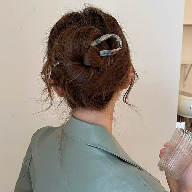 Pisexur Belleza Maquillaje Pinza para el pelo de acetato con forma de U para mujer, de alta gama, ideal para el verano.para mujeres y hombres